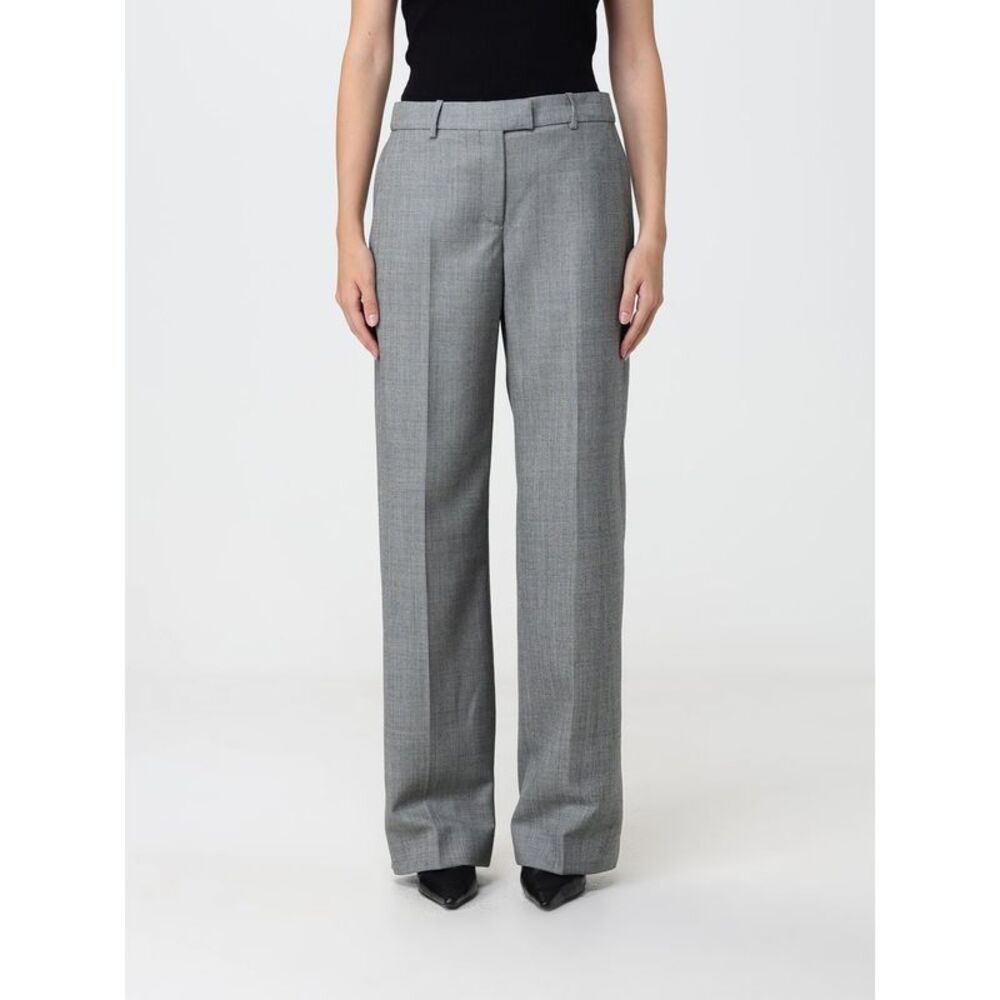 Mcqueen Women Mcqueen Tailored Wide-Leg Wool Trousers With Off-Center Closure